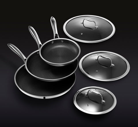 正規店購入⭐︎HEXCLAD フライパン 3点セット ヘックスクラッド ハイブリッド フライパン 3点セット(蓋付き)