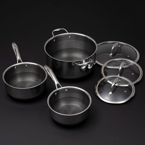 調理器具 hybrid hexclad 3set Hybrid Fry Pan Set With Lids, 6-pc – HexClad Cookware