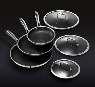 ヘックスクラッド ハイブリッド フライパン 3点セット(蓋付き)