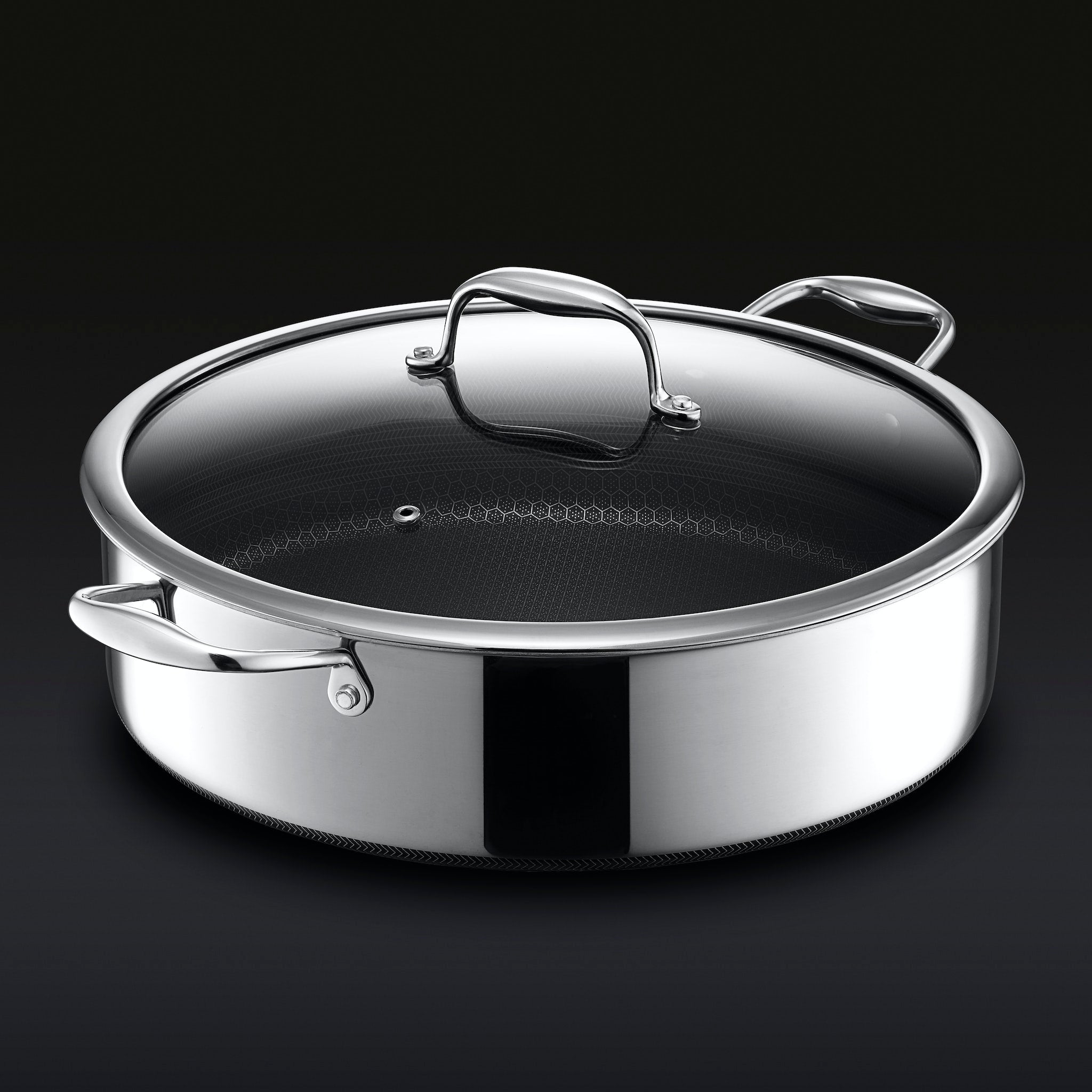 Hybrid Deep Sauté Pan/Chicken Fryer with Lid, 6.6 Litre – ヘックス